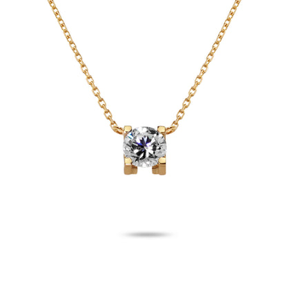 Zahara Brilliant-Cut Diamond Solid 18K Gold Necklace