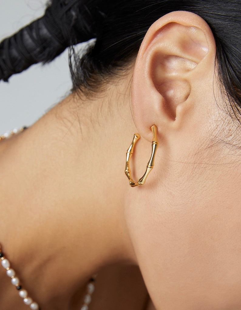 Sunyata Bamboo Hoop Earrings