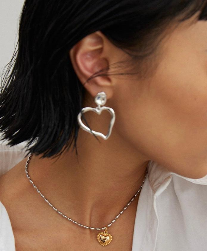 Sunyata Organically Shaped Heart Earrings