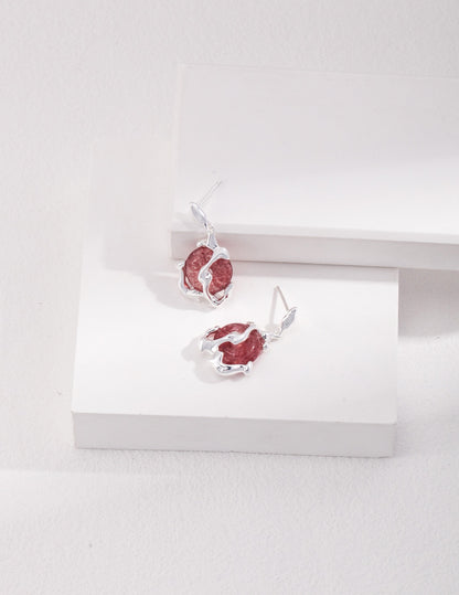 Strawberry Quartz Earrings