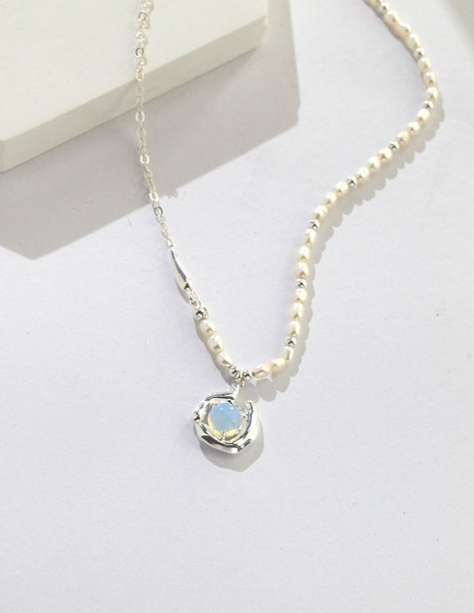 Opal Freshwater Pearl Necklace