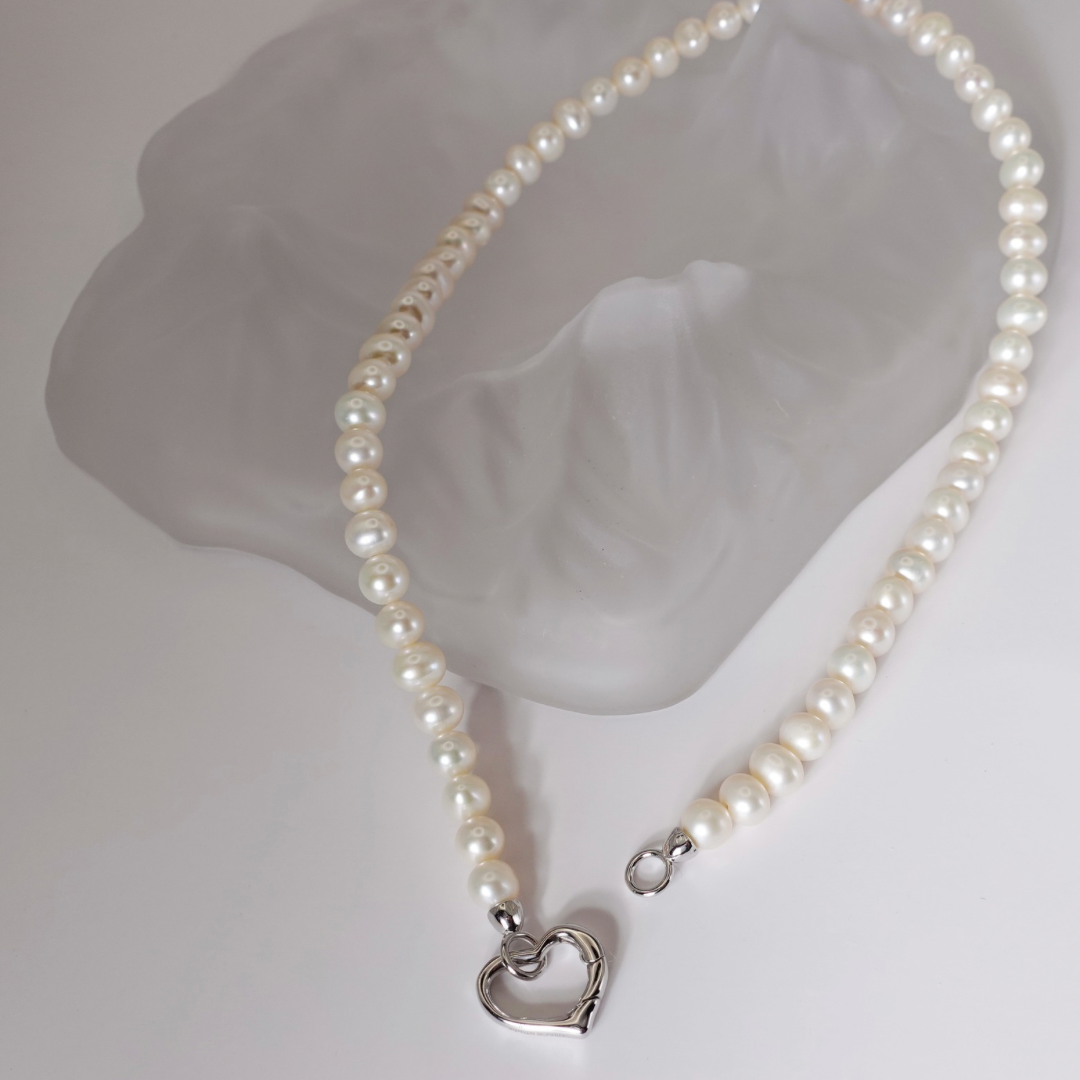 Sunyata Organically Shaped Heart Freshwater Pearl Necklace