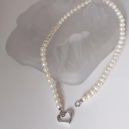 Sunyata Organically Shaped Heart Freshwater Pearl Necklace