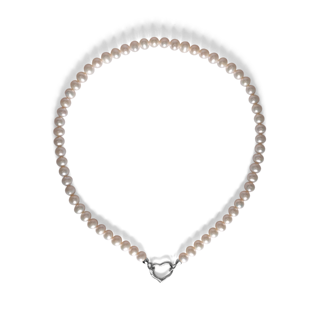 Sunyata Organically Shaped Heart Freshwater Pearl Necklace