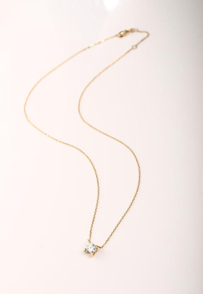 Zahara Brilliant-Cut Diamond Solid 18K Gold Necklace