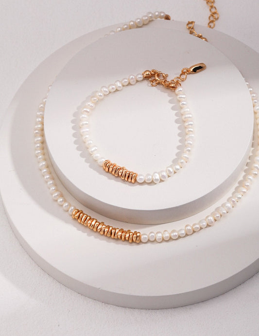 Freshwater Pearls Gold Beaded Gift Set